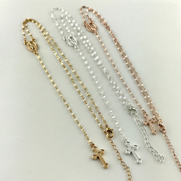 3 for $25⚡️rosary cross Mary necklace - Picture 5 of 8